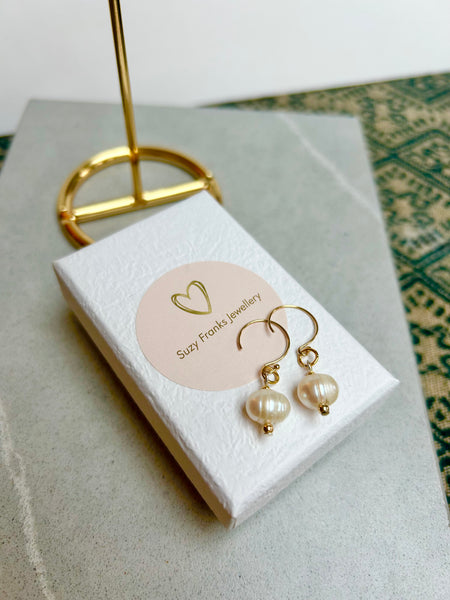 Pearl on Gold Half Ring