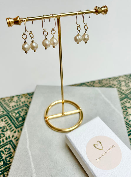 Pearl on Gold Half Ring