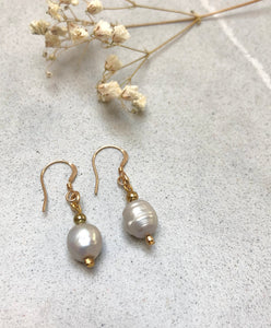 Pale Grey Freshwater Pearl Earrings