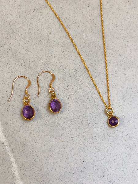 Amethyst and Gold Vermeil Earrings