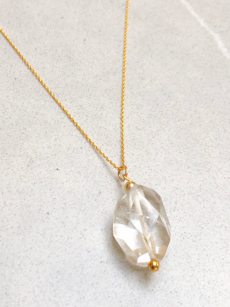 Clear Quartz or Lemon Quartz Pendants