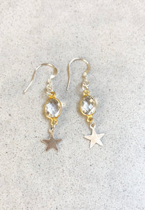 Quartz Crystal and Star Earrings