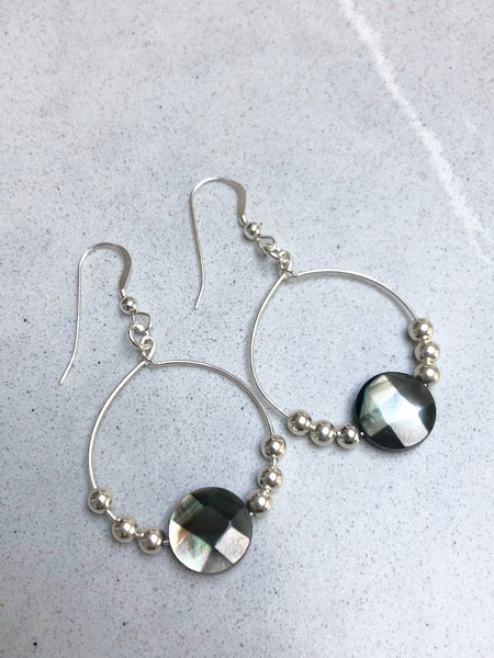 Mother of Pearl and Sterling Silver Earrings