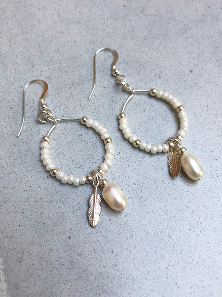 Freshwater Pearl and Sterling Silver Earrings