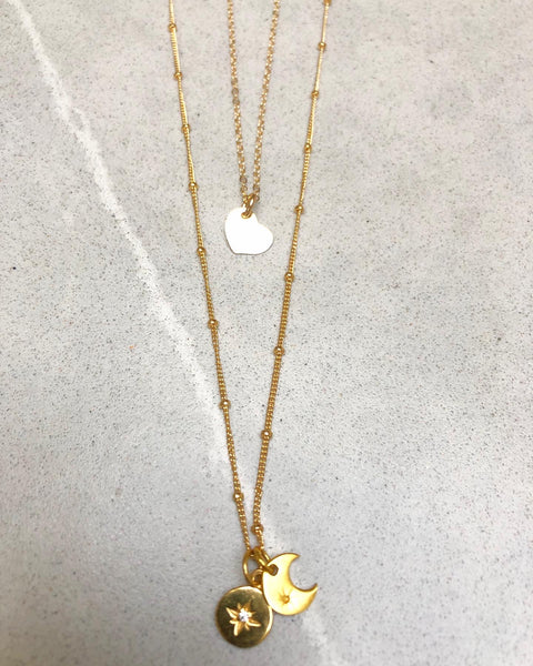 Gold Vermeil Star and Crescent Necklace