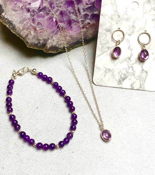 Amethyst and Sterling Silver Bracelet