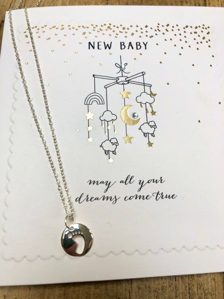 Silver Baby Foot Necklace