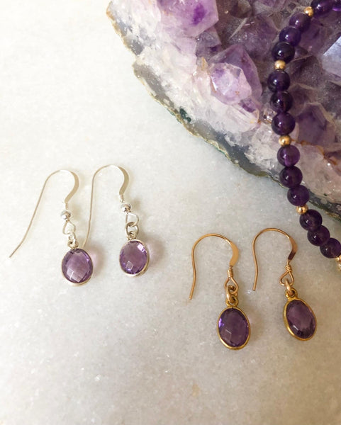 Amethyst and Gold Vermeil Earrings