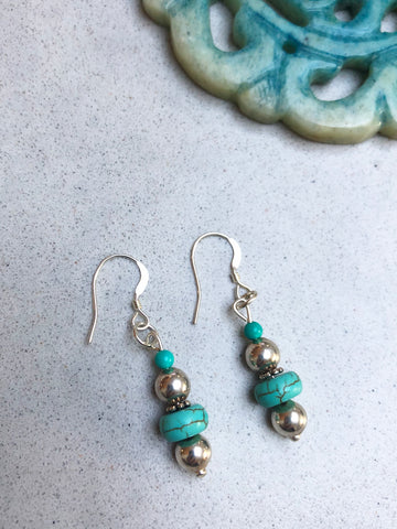 Turquoise and Sterling Silver Earrings