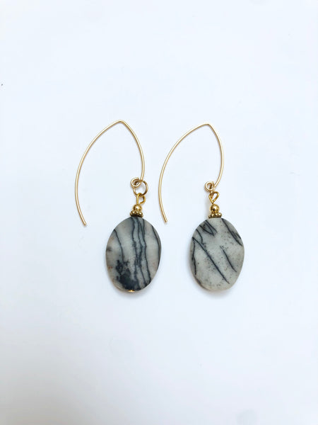 Jasper and Sterling Silver long drops