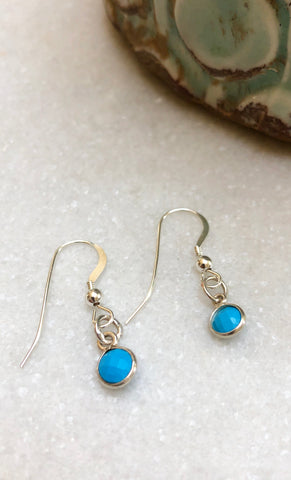 Turquoise Stone and Sterling Silver Earrings