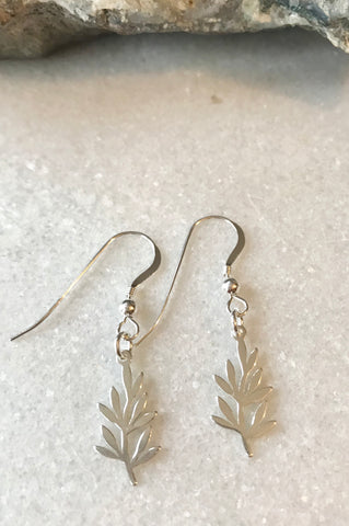 Sterling Silver Olive Leaf Earrings