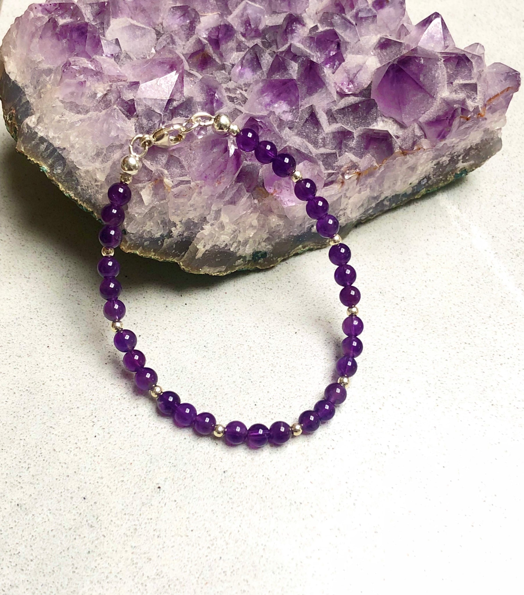 Amethyst and Sterling Silver Bracelet