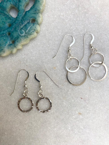 Sterling Silver Double Hoop Earrings